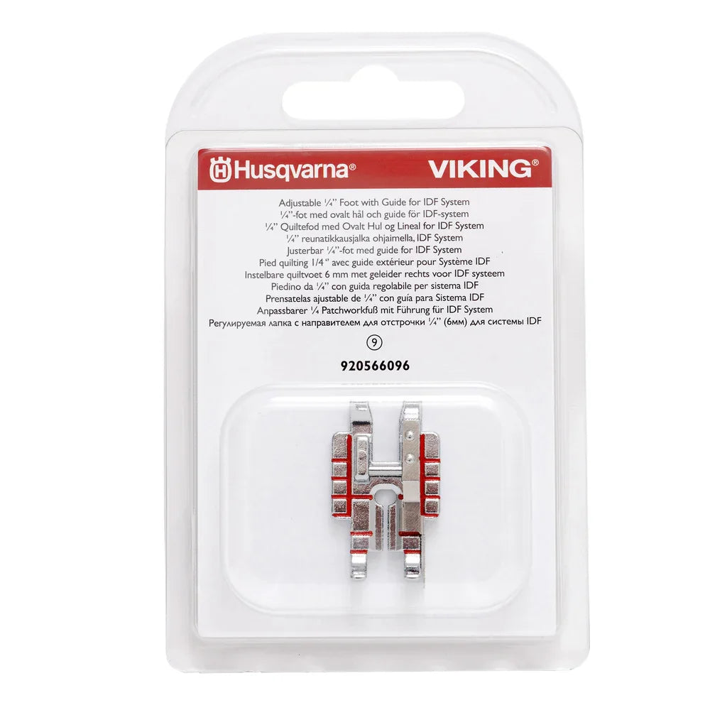 Husqvarna Viking Adjustable 1/4" Foot with Guide for IDF System #920566096
