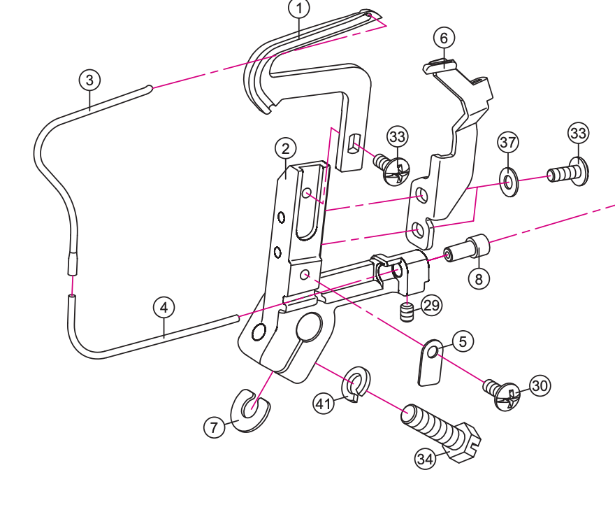 LOWER LOOPER SUPPORTER SET (NO. 1, 2, 3, 4, 5, 6, 7, 8, 29, 30, 33, 34, 37, 41) #68014636