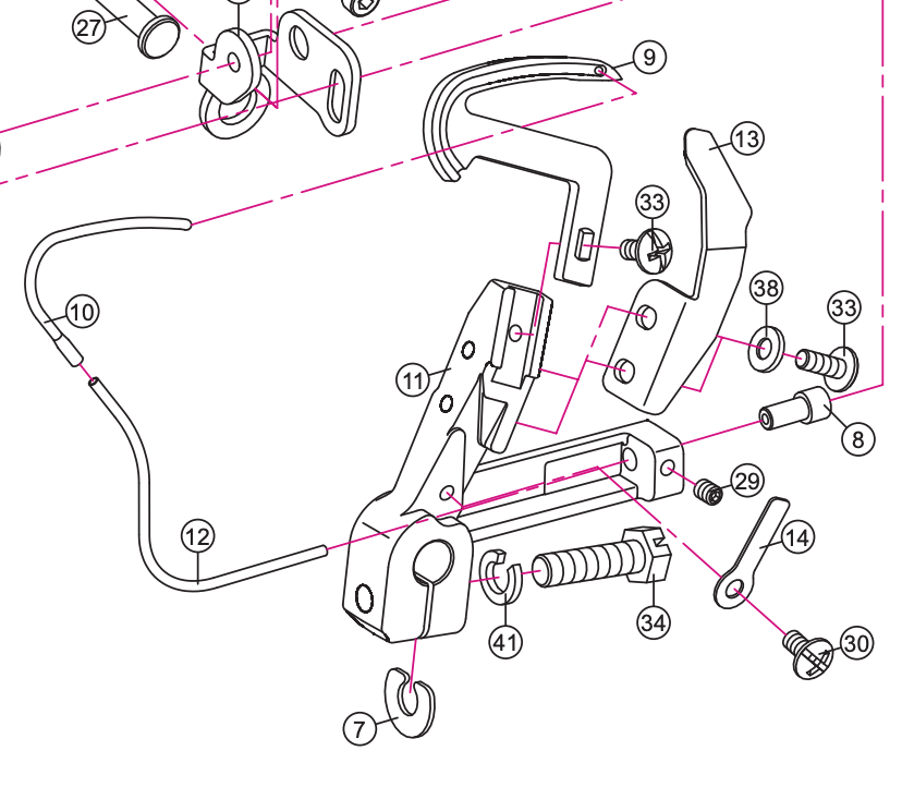 COVER LOOPER SUPPORTER SET (NO. 7, 8, 9, 10, 11, 12, 13, 14, 29, 30, 33, 34, 37, 41) #68014637