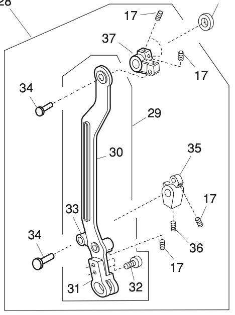 846580005 Upper feed adjusting arm (unit)