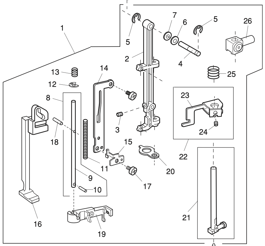 859665005 Needle bar supporter (unit)