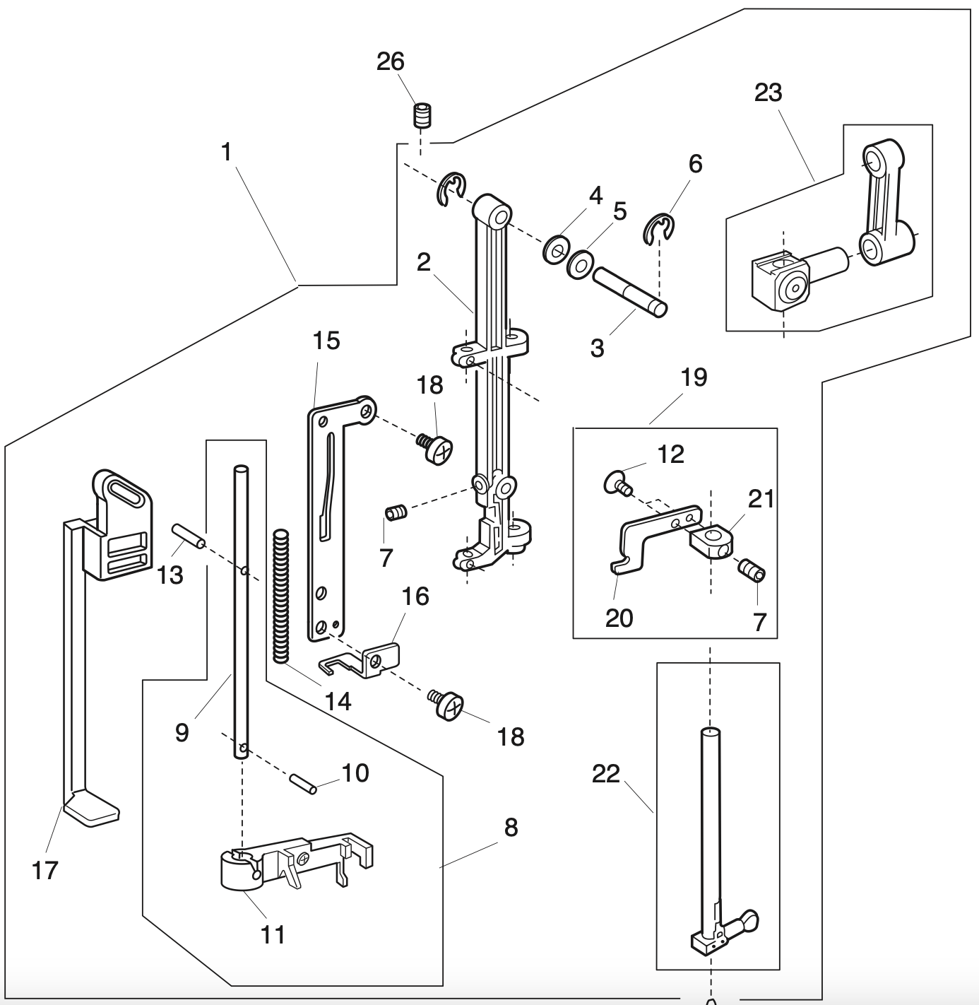 303604101 Needle bar supporter (unit)