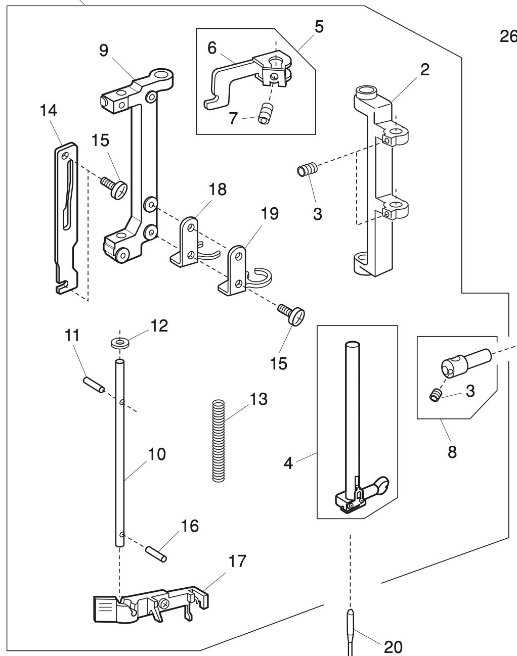 753669101 Needle bar supporter (unit)