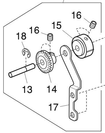 753647125 Pattern selector dial shaft (unit)