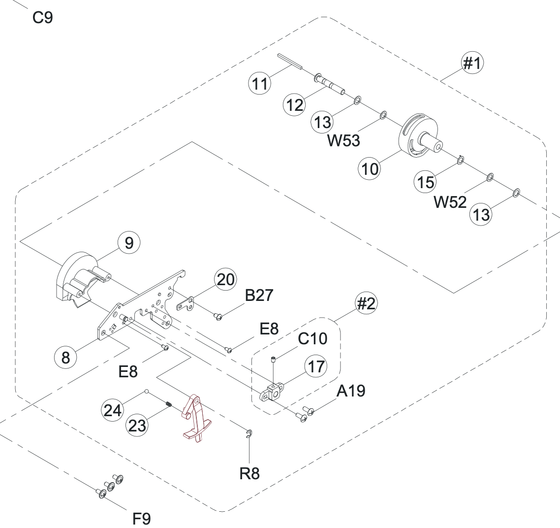 68017008 Rotary Hook Holder CPL