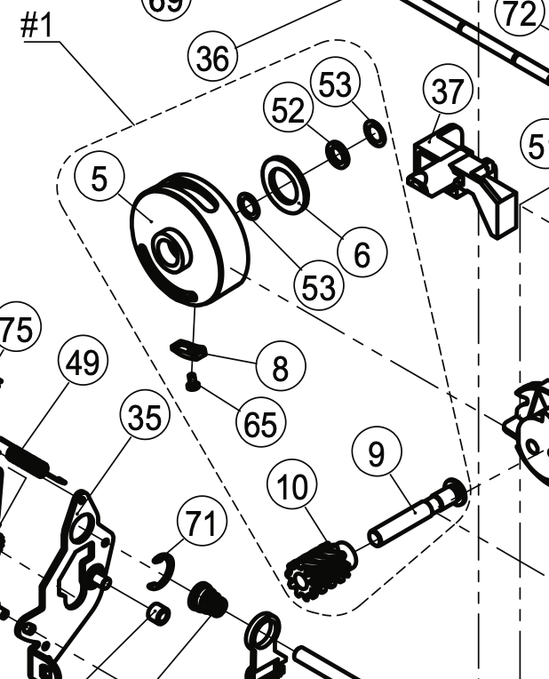 68025721 Rotary Hook Assy CPL