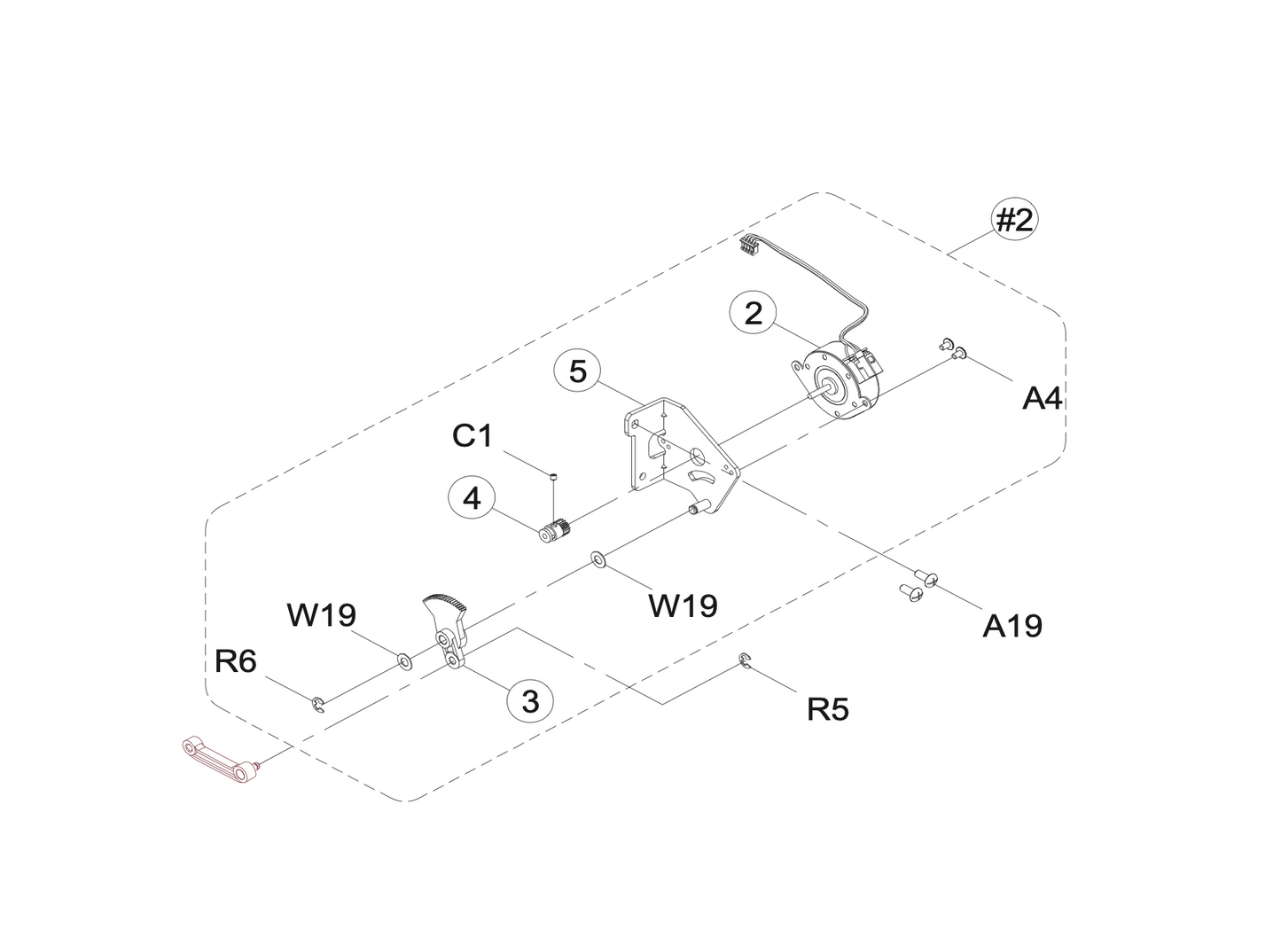 68015307 Feed Stepper Motor Bracket CPL