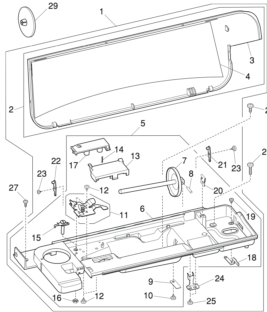 863602007 Top cover (whole unit)