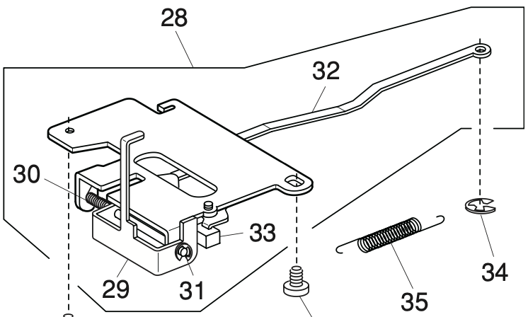 767658007 Thread drawing lever (unit)