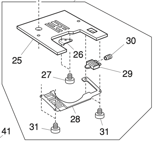 507618106 Presser bar base plate (unit)