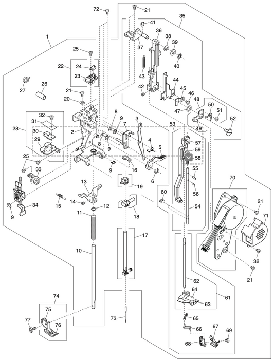 814610316 Presser bar base plate (unit)