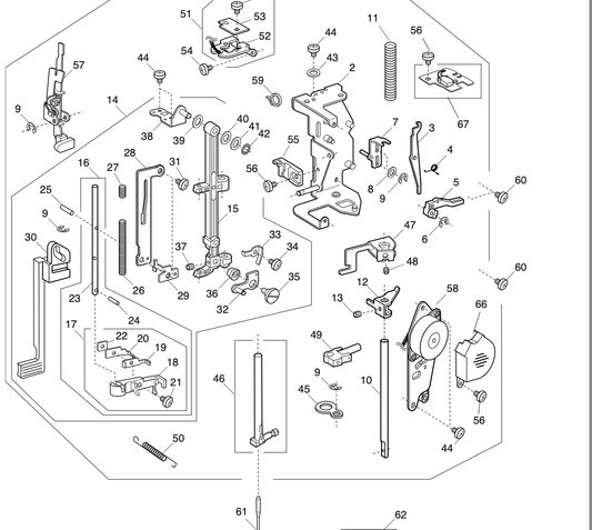 808640202 Presser bar base plate (unit)