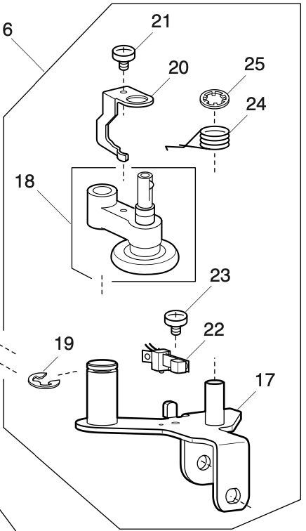 508507001  Bobbin winder arm (unit)