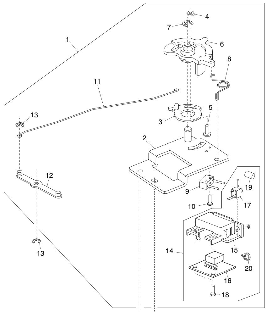 863637001 Feed dog drop lever (unit)