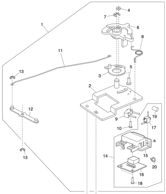 863637001 Feed dog drop lever (unit)