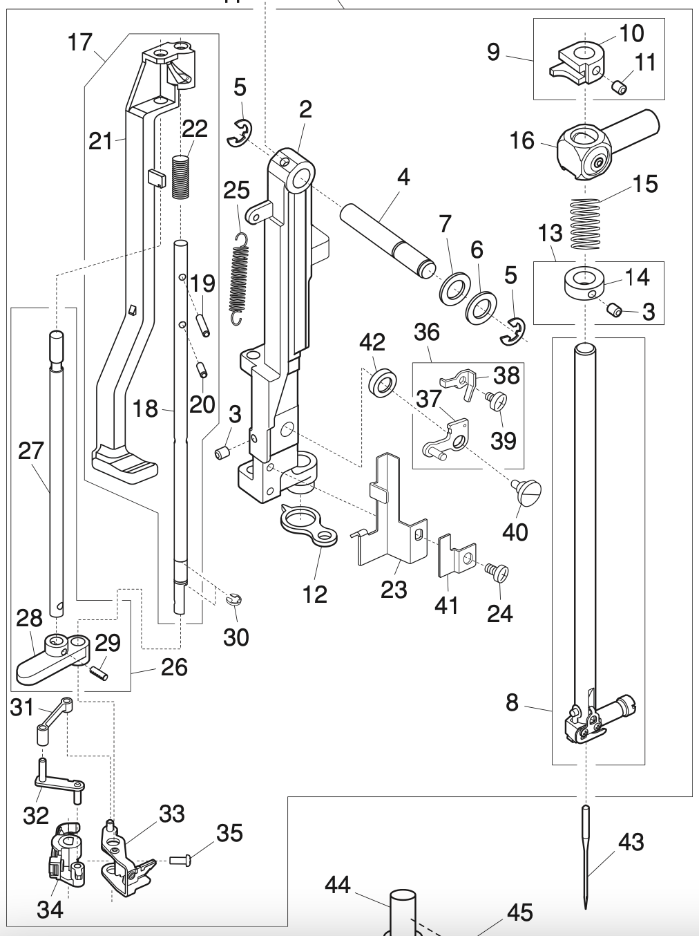 863629000 Needle bar supporter (unit)